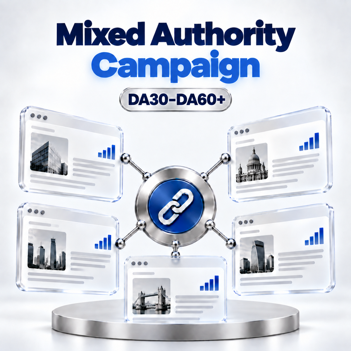 Mixed Authority Guest Post campaign with five DA30 to DA60 placements