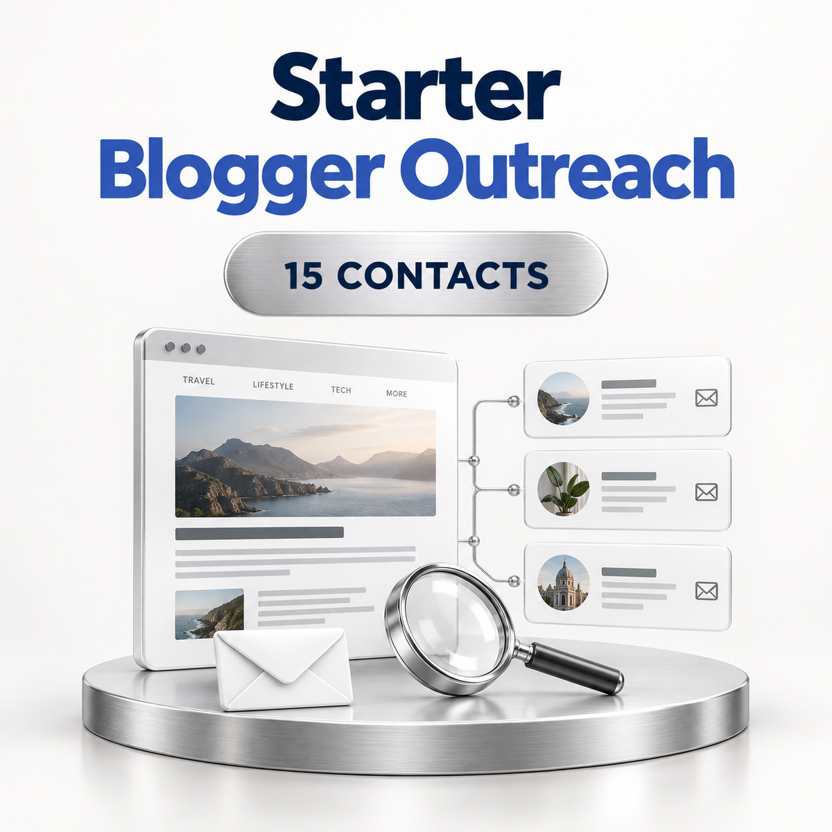 Starter Blogger Outreach plan with manual outreach to 15 relevant website contacts