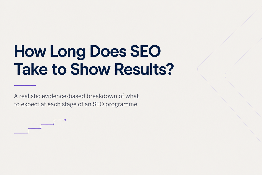 How long does website SEO take to show results - a realistic evidence-based breakdown of what to expect at each stage of an SEO programme, from Savlo.