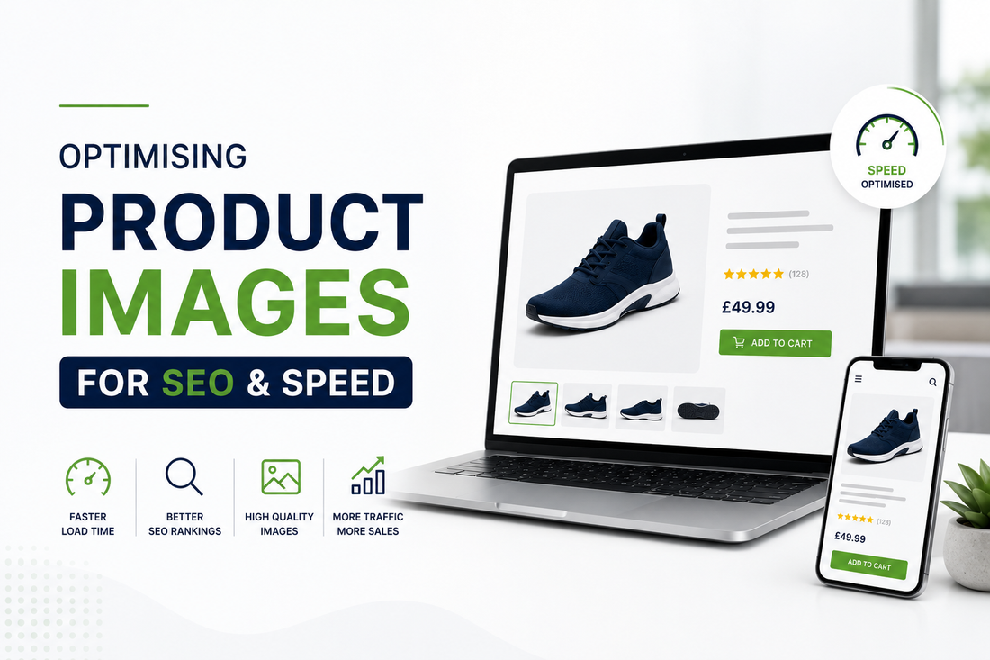 Optimising product images for SEO and speed to improve ecommerce load time, search rankings and online sales.
