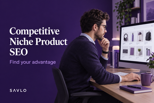 The banner is still generating with “Competitive Niche Product SEO” and “Find your advantage”. Alt text is pending until I can inspect the finished image.