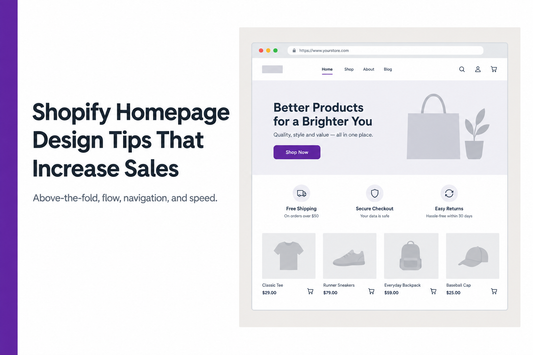 Shopify homepage design showing hero section, trust badges and product grid - illustrating the layout decisions that increase sales, from Savlo.