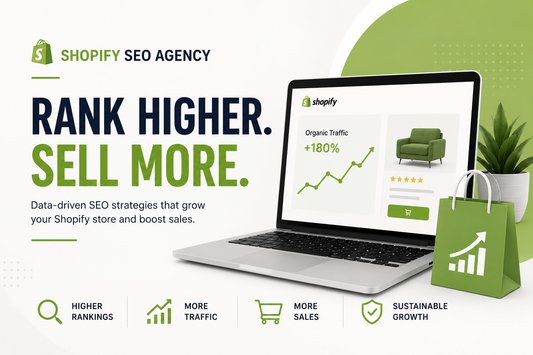 Shopify SEO agency helping online stores rank higher, increase traffic and grow ecommerce sales