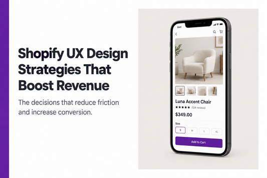 Shopify mobile product page UX showing add to cart button, star ratings and size selector - illustrating conversion-focused Shopify UX design from Savlo.