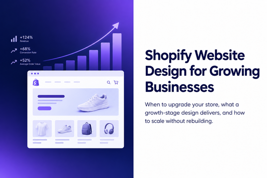 Shopify website design for growing businesses from Savlo. When to upgrade your store, what a growth-stage design delivers, and how to scale without rebuilding.
