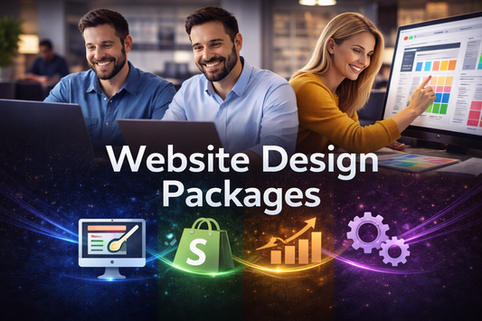 Professional Shopify website design team working on modern website layouts and ecommerce design projects