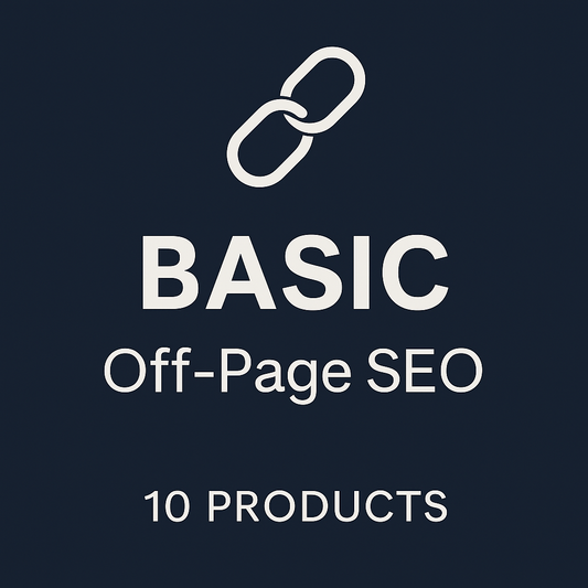 Basic Off-Page SEO services with a chain link icon on a dark background