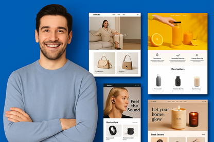 Hero banner for professional website design with premium visuals and call-to-action elements.