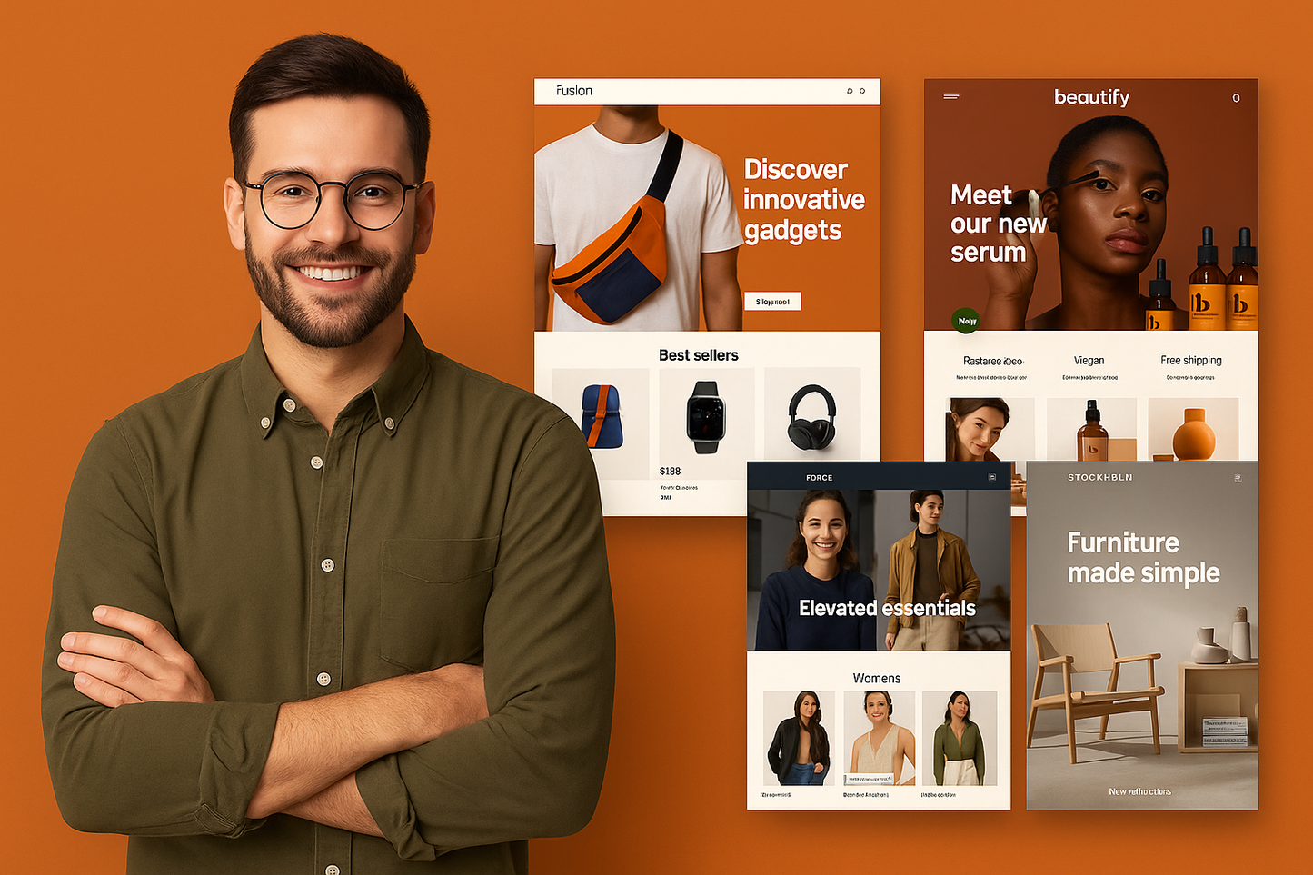 Affordable homepage design for startups eCommerce website design with clear call-to-action layout