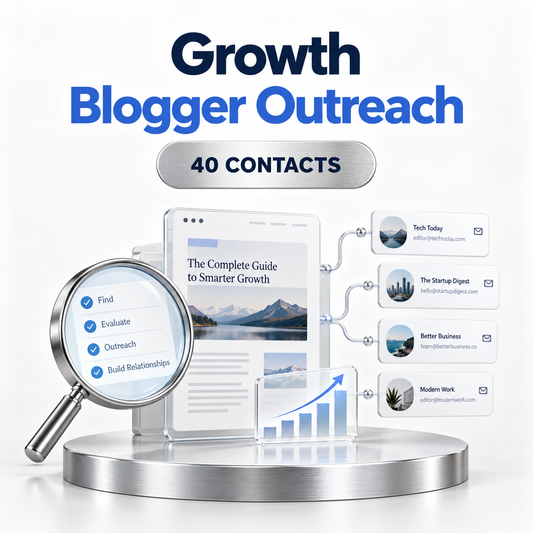Growth Blogger Outreach plan with manual outreach to 40 relevant website contacts