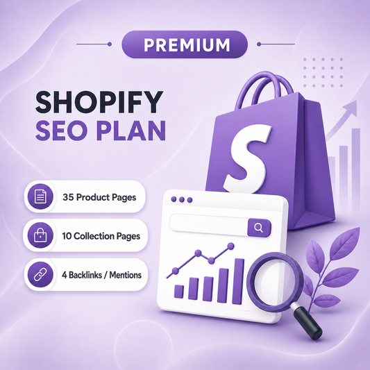 Premium Shopify SEO plan for established ecommerce stores with advanced product SEO, collection optimisation and backlinks