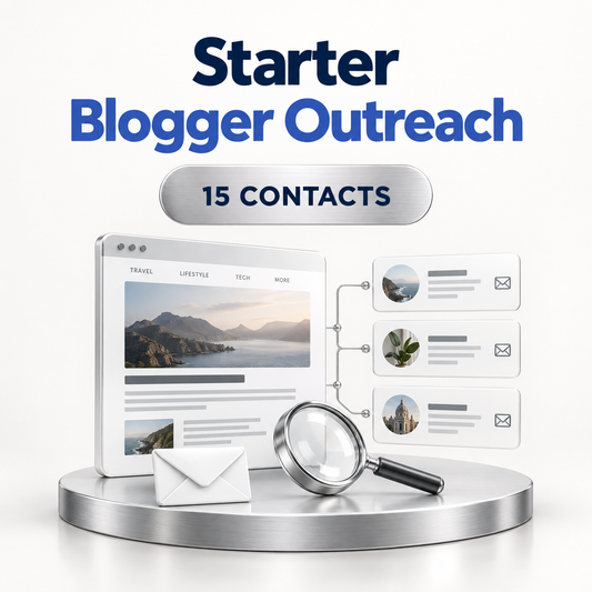 Starter Blogger Outreach plan with manual outreach to 15 relevant website contacts